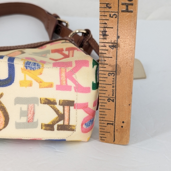 Dooney & Bourke Graffiti Rainbow Monogram Crescent Shoulder Bag - Picture 12 of 12
